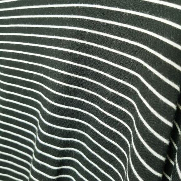 Lumiere Size M Striped Black & White Long Sleeve Top Tie Hem Casual Basic Boxy - Picture 10 of 10